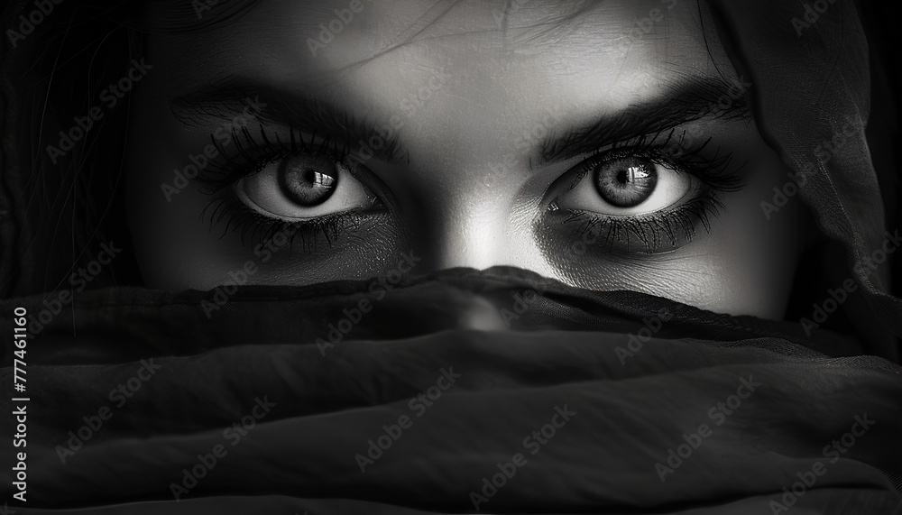Terror in the eyes, fear of death, woman Terror in the eyes, fear of death, woman