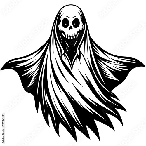 black and cartoon illustration of owl,Set of cloth Ghosts,Flying Phantoms,Halloween scary ghostly monsters,Cute cartoon spooky characters,Holiday Silhouette,Hand drawn trendy Vector illustration,svg