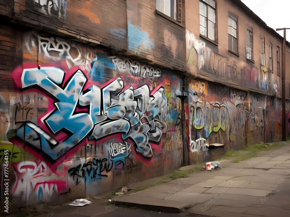 Fototapeta premium graffiti on the wall in street