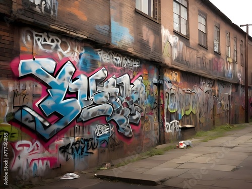 graffiti on the wall in street