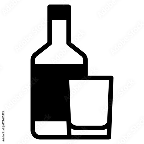 Wine bootle and a glass icon