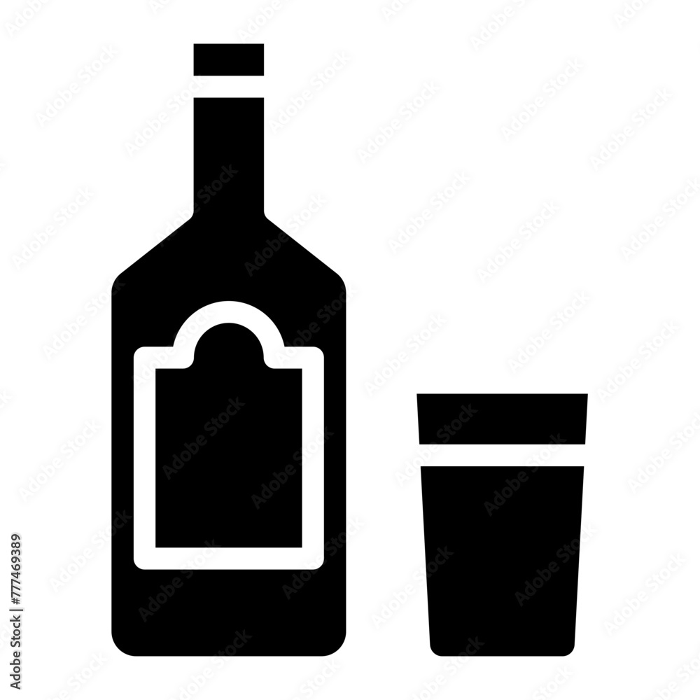 Wine bootle and a glass icon Wine bootle and a glass icon