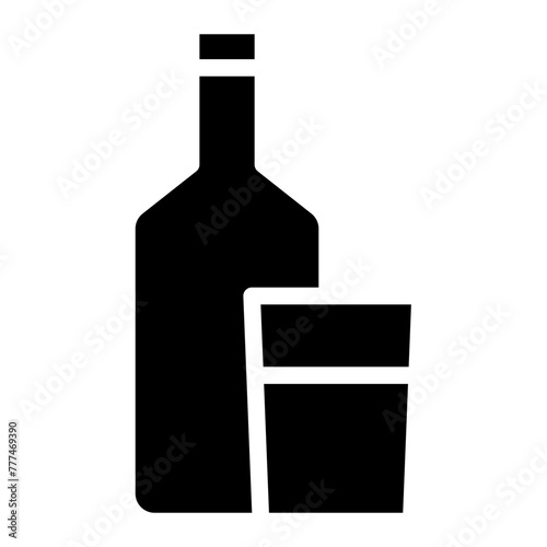 Wine bootle and a glass icon