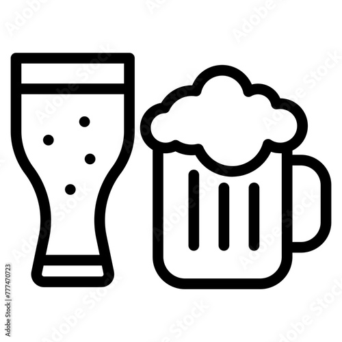Beer mug icon, alcohol, beer glass icon, alcohol drink. 