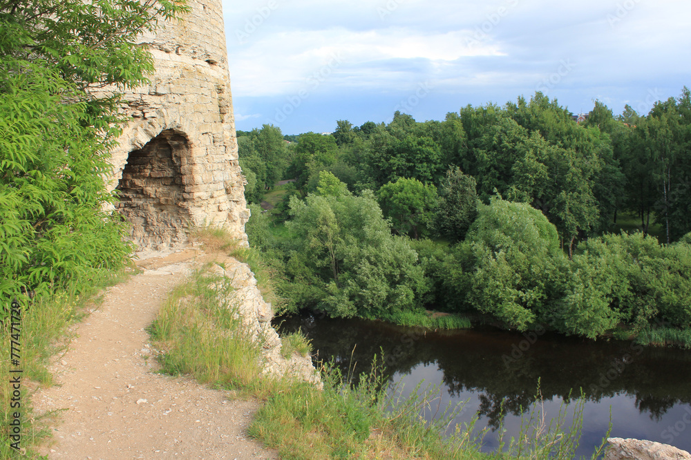 Pskov, ruins of an old castle. High quality photo