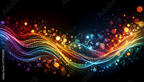 for advertisement and banner as Bokeh Spectrum A spectrum of bokeh lights each orb a different hue representing diversity and inclusion. in abstract digital wallpapers theme ,Full depth of field, high
