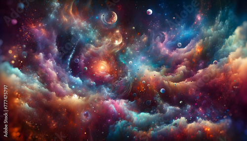 for advertisement and banner as Cosmic Canvas A cosmic themed backdrop that brings the mysteries of the universe to your ad. in abstract digital wallpapers theme ,Full depth of field, high quality ,in