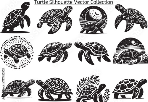 Turtle silhouette vector