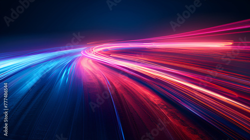 road car light streaks, colorful light trails with motion blur effect, light trails in tunnel, Travel Background Line Ecology Highway Long Exposure Motorway Night Trails High quality, Generative Ai