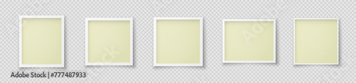 A set of retro party photo frames with yellow inserts on a white background. Vintage paper photos for a keepsake album. Decorative banners for websites. Vector format EPS 10.