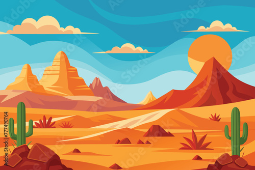 Vector Desert Landscape Illustration design