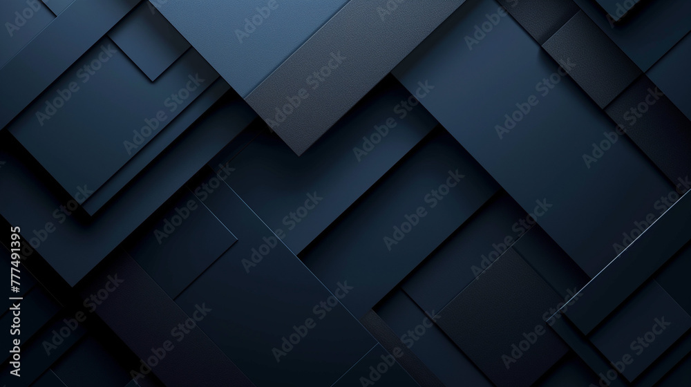 Fototapeta premium Modern black blue abstract background. Minimal. Color gradient. Dark. Web banner. Geometric shape. 3d effect. Lines stripes triangles. Design. Futuristic. Cut paper or metal effect. Luxury. Premium.