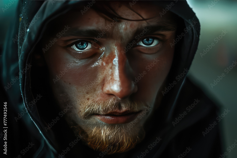 Portrait of a young sad man with drug addict. Social problems, drug and alcohol addiction, negative impact on health. Portrait of a young sad man with drug addict. Social problems, drug and alcohol addiction, negative impact on health.