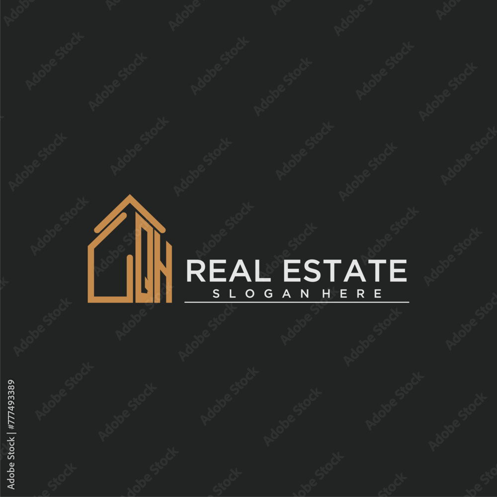 QH initial monogram logo for real estate design