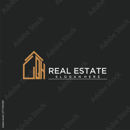 QH initial monogram logo for real estate design