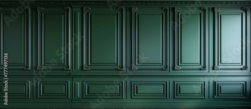 modern luxury green wall moulding panels