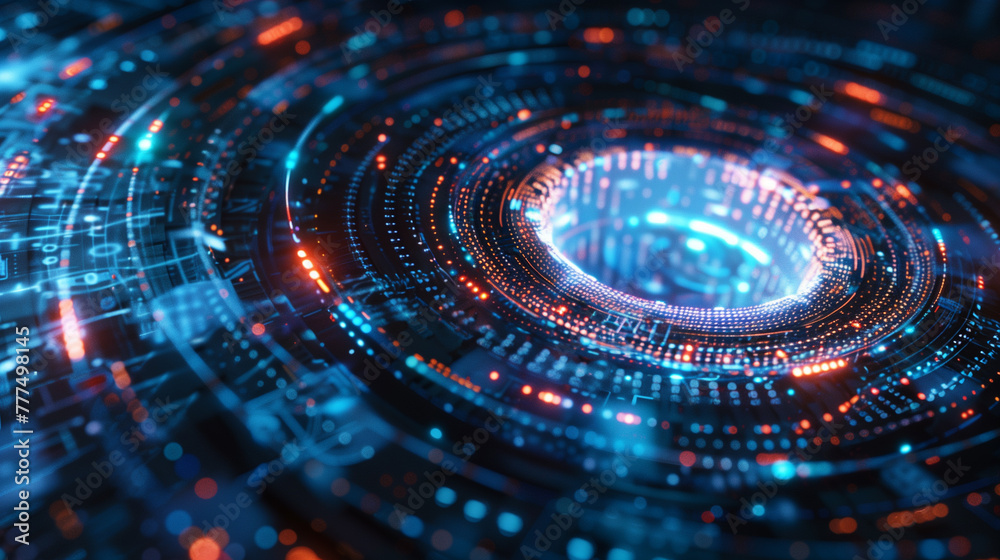 Futuristic technology background, bright holographic swirl circle. Futuristic technology background, bright holographic swirl circle.