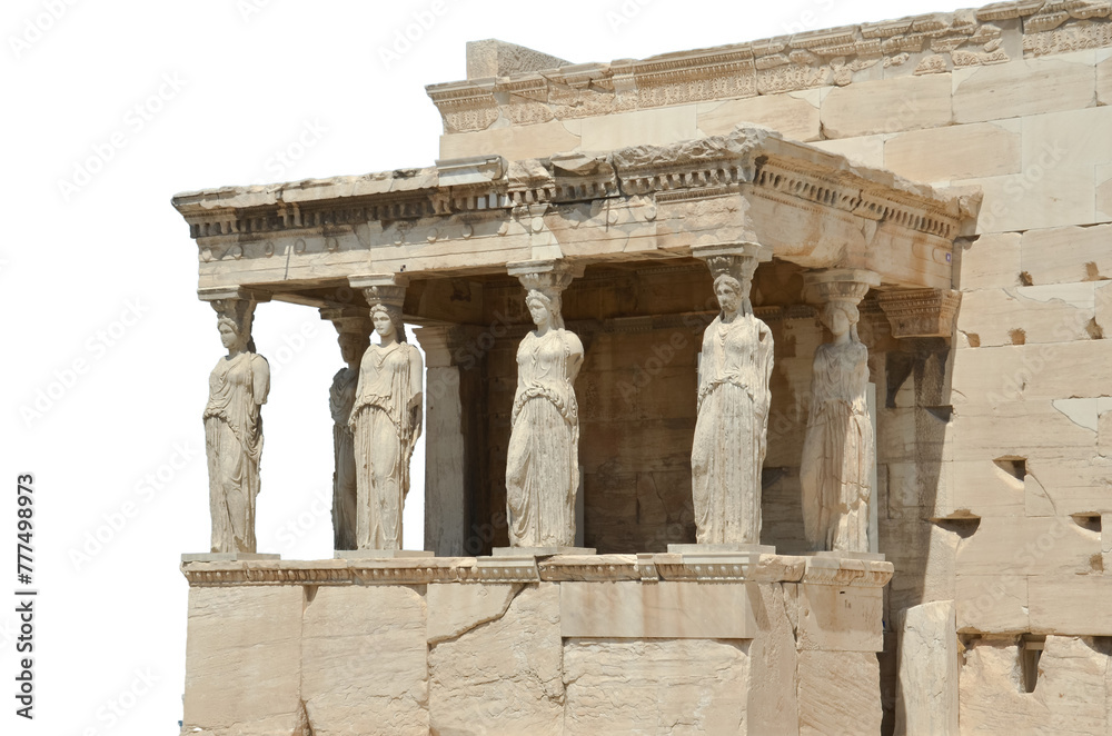 Fototapeta premium greece caryatids summer sunny day bue sky athens