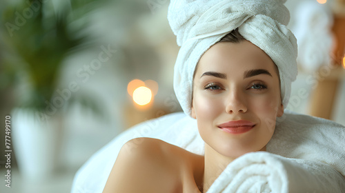 Young woman getting spa treatment, Young beautiful girl having face massage relaxing in spa salon., Woman having massage, Beautiful woman having exfoliation treatment in spa, Generative ai
