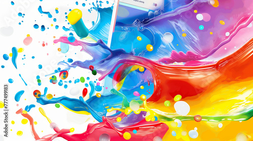 Colorful Liquid Art with Abstract Patterns