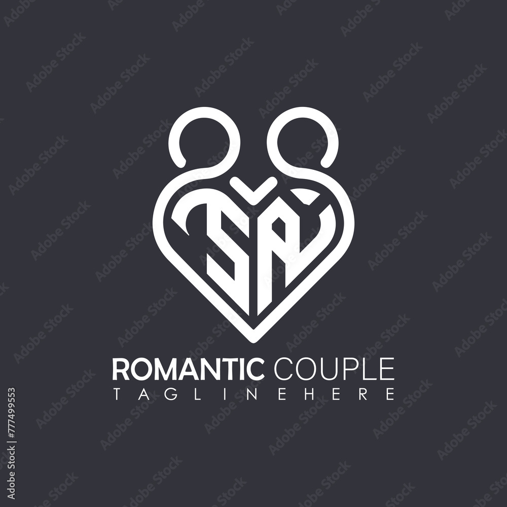 Couple love Heart symbol ALL letter logo icon design template. May be used in medical, dating, Valentines Day and wedding design. Couple love Heart symbol ALL letter logo icon design template. May be used in medical, dating, Valentines Day and wedding design.