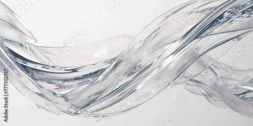 liquid silver, shiny metalic surface, smooth curves and waves, abstract background photo