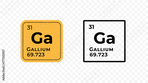 Gallium, chemical element of the periodic table vector design