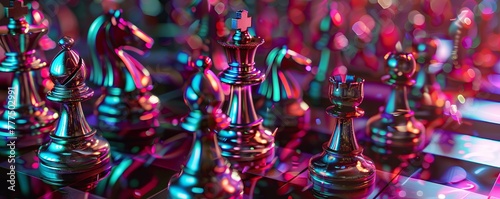  A game of chess in the shiny metal-digital world  where light dictates strategy