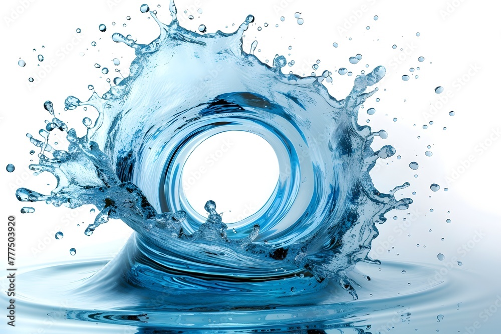 Fototapeta premium Dynamic moment of a drop of water in the middle of a splash