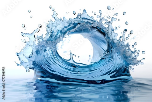 Dynamic moment of a drop of water in the middle of a splash 