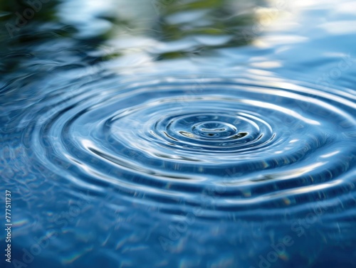 closeup of serene water ripples, symbolizing calm and healing reflections, simple background
