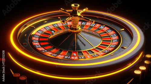Luxury of the Casino roulette wheel isolation background, Illustration.