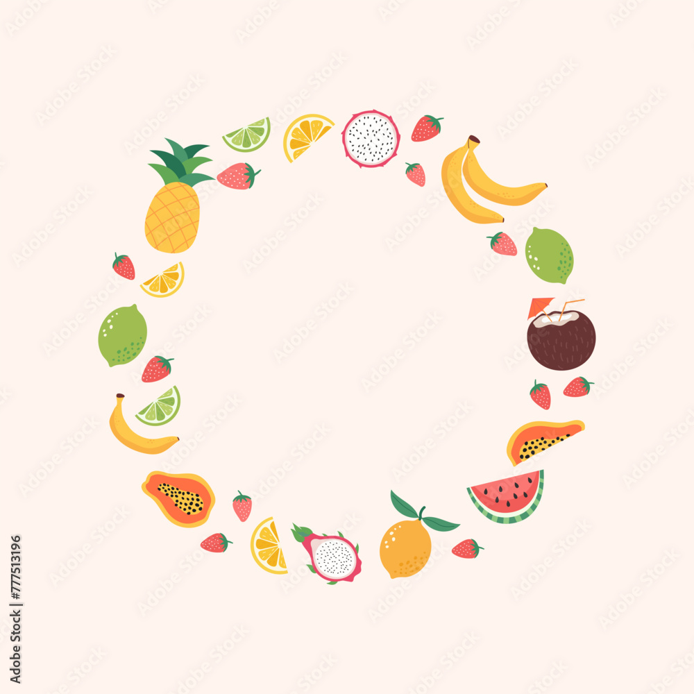 summer sale banner pattern with tropical fruits summer sale banner pattern with tropical fruits