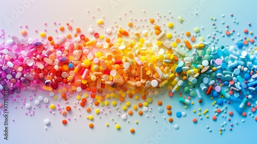 Spectrum of Assorted Pharmaceuticals on Gradient Background