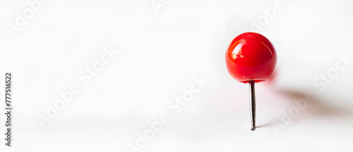 red pin  on a white background
