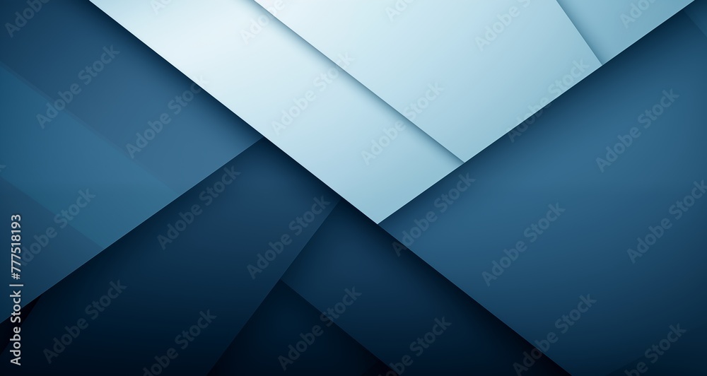 White blue abstract modern background for design. 3D effect. Diagonal lines. Triangles. Gradient. Metallic sheen. Web banner. Wide. Panoramic. Dark. Geometric shapes. - obrazy, fototapety, plakaty 