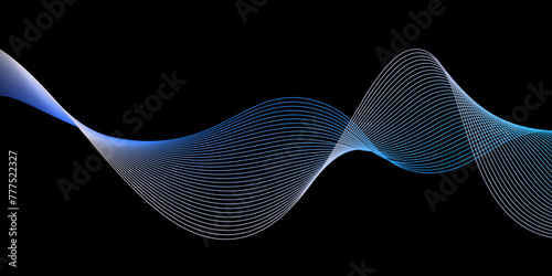 abstract blue light wave abstract background. Abstract glowing circle lines on dark background.modern futuristic technology creative background,illustrations as basic points in the image,