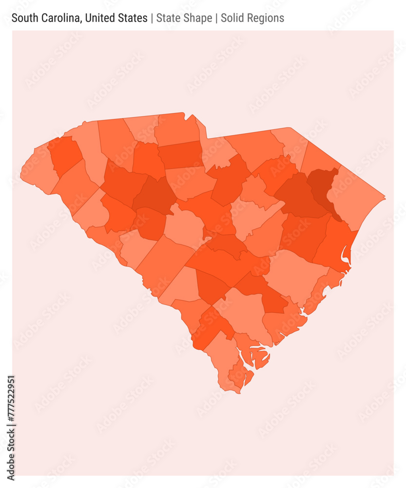 South Carolina, United States. Simple vector map. State shape. Solid