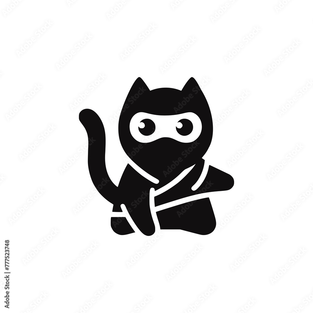 ninja cat animal logo vector illustration template design ninja cat animal logo vector illustration template design