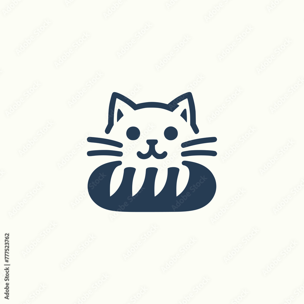 Fototapeta premium cat bakery cake pastry logo vector illustration template design