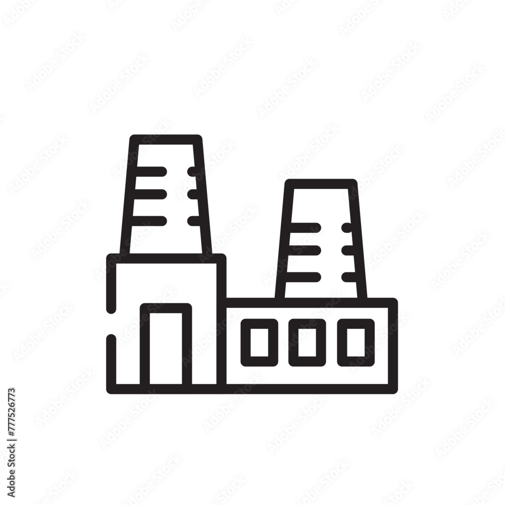 Eco Production Factory Line Icon Eco Production Factory Line Icon