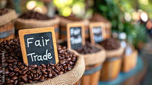 coffee beans on a wooden beam with 