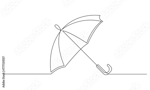 Vector continuous one simple single abstract line drawing of umbrella concept of safety and security