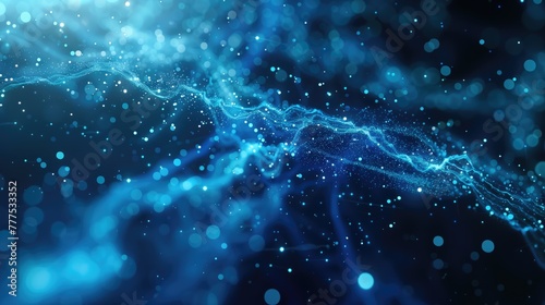 Digital technology high tech sci fi hyper or cyber space glowing light blue futuristic scientific background