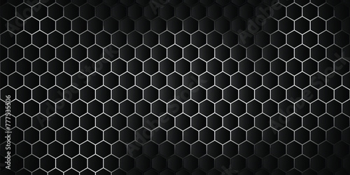 Hexagonal Black background with White light
