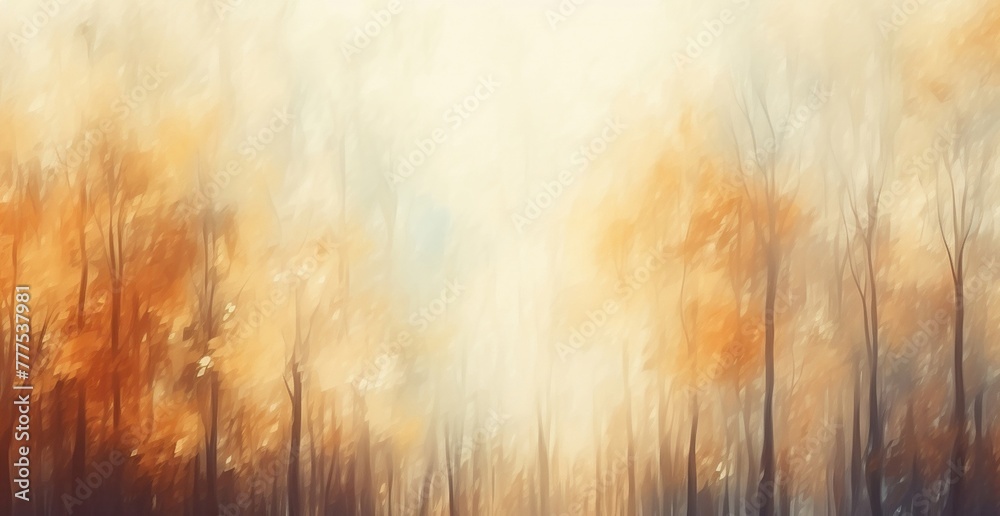 Abstract natural wallpaper of yellow leaves and tree branches in autumn or fall season on a blurred forest background with warm sunshine and glare lights. Generative AI. Abstract natural wallpaper of yellow leaves and tree branches in autumn or fall season on a blurred forest background with warm sunshine and glare lights. Generative AI.