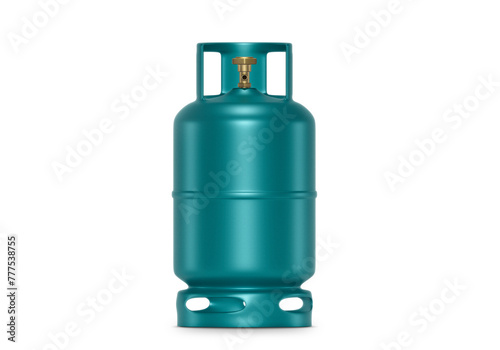 Green gas tanks isolated on white background