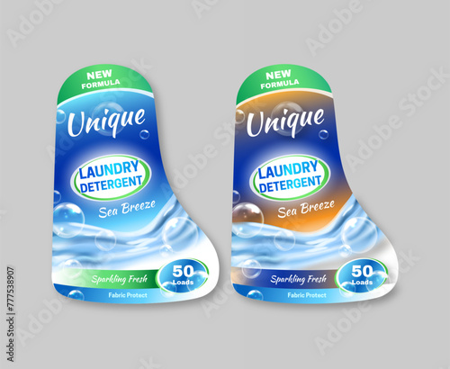 Super detergent labels in blue design template