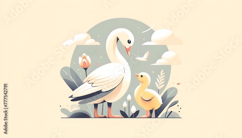 Illustration of banner for mother goose day