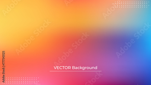 Smooth and blurry colorful gradient mesh background. Modern bright rainbow colors. Easy editable soft colored vector banner template. Premium quality